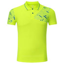 golf shirts Mens Badminton T-Shirts Quick Dry tennis shirt sport badminton clothes badminton short sleeve POLO T Shirts Running-green-L-JadeMoghul Inc.