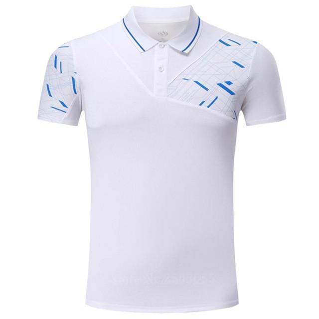 golf shirts Mens Badminton T-Shirts Quick Dry tennis shirt sport badminton clothes badminton short sleeve POLO T Shirts Running-white-L-JadeMoghul Inc.