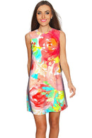 Good Idea Adele Floral Print Summer Shift Dress - Women-Good Idea-XS-Pink/Green-JadeMoghul Inc.