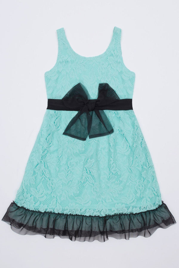 Graceful Lace Dress - Girls-Girls Fancy Dresses-4-Mint-JadeMoghul Inc.