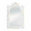 Modern Living Room Decor Grand Distressed White Wall Mirror