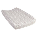 Gray and White Plaid Deluxe Flannel Changing Pad Cover-GRAY-JadeMoghul Inc.