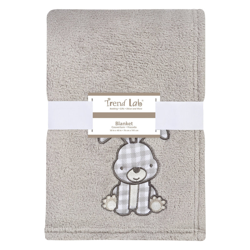 Gray Bunny Plush Baby Blanket-BUNNY-JadeMoghul Inc.