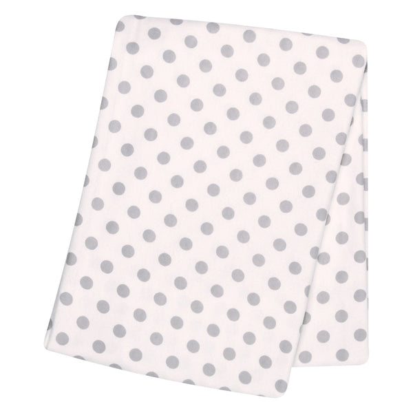 Gray Dot Flannel Swaddle Blanket-DOT-JadeMoghul Inc.