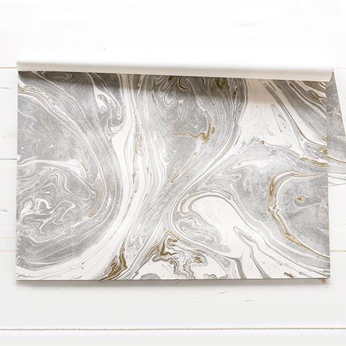 Gray & Gold Marbled Paper Placemats (Pack of 30)-Wedding Table Decorations-JadeMoghul Inc.