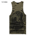 Grey Men Tank Top Casual Fitness Singlets Brand Mens T-Shirt Sleeveless Gasp Hip Hop Vest Elephant Print Cotton undershirt-T679 army green-M-JadeMoghul Inc.