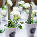 Grey Wooden Stakes with Open Heart Silver (Pack of 10)-Table Planning Accessories-JadeMoghul Inc.