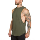 Gyms Clothing Bodybuilding Tank Top Men Fitness Singlet Sleeveless Shirt Cotton Muscle Guys Brand Undershirt for Boy Vest-Army Green-L-JadeMoghul Inc.
