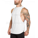 Gyms Clothing Bodybuilding Tank Top Men Fitness Singlet Sleeveless Shirt Cotton Muscle Guys Brand Undershirt for Boy Vest-White-L-JadeMoghul Inc.