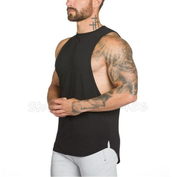 Gyms Clothing Bodybuilding Tank Top Men Fitness Singlet Sleeveless Shirt Cotton Muscle Guys Brand Undershirt for Boy Vest-White-L-JadeMoghul Inc.