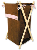 Hamper Set - Brown & Pink Ultrasuede-BRN/PNK-JadeMoghul Inc.