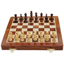 Handmade Magnetic Rosewood Folding Board Chess Set With Storage for Chessmen-Board Games and Card Games-Brown-Rosewood-JadeMoghul Inc.