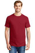 Hanes Beefy-T - 100% Cotton T-Shirt with Pocket 5190-T-shirts-Deep Red-3XL-JadeMoghul Inc.