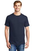 Hanes Beefy-T - 100% Cotton T-Shirt with Pocket 5190-T-shirts-Navy-3XL-JadeMoghul Inc.