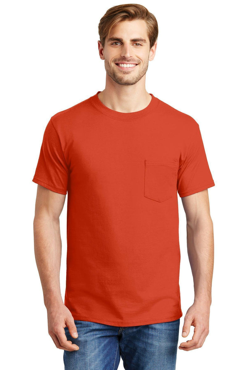 Hanes Beefy-T - 100% Cotton T-Shirt with Pocket 5190-T-shirts-Orange-3XL-JadeMoghul Inc.