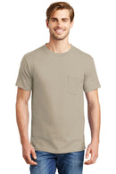 Hanes Beefy-T - 100% Cotton T-Shirt with Pocket 5190-T-shirts-Sand-3XL-JadeMoghul Inc.