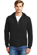 Hanes - Ecomart Full-Zip Hooded Sweatshirt. P180-Sweatshirts/Fleece-Black-3XL-JadeMoghul Inc.