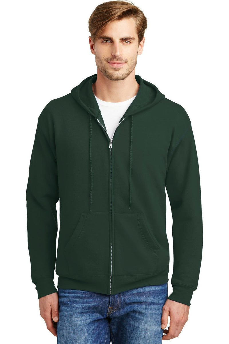 Hanes - Ecomart Full-Zip Hooded Sweatshirt. P180-Sweatshirts/Fleece-Deep Forest-3XL-JadeMoghul Inc.