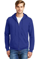 Hanes - Ecomart Full-Zip Hooded Sweatshirt. P180-Sweatshirts/Fleece-Deep Royal-3XL-JadeMoghul Inc.