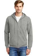 Hanes - Ecomart Full-Zip Hooded Sweatshirt. P180-Sweatshirts/Fleece-Light Steel-3XL-JadeMoghul Inc.