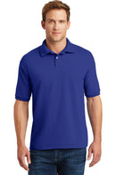 Hanes EcoSmart - 5.2-Ounce Jersey Knit Sport Shirt. 054X-Polos/Knits-Deep Royal-S-JadeMoghul Inc.