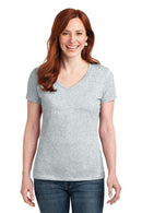 Hanes Ladies Nano-T Cotton V-Neck T-Shirt. S04V-Ladies-Ash-3XL-JadeMoghul Inc.