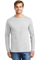 Hanes - Tagless 100% Cotton Long Sleeve T-Shirt. 5586-T-shirts-Ash**-3XL-JadeMoghul Inc.