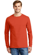 Hanes - Tagless 100% Cotton Long Sleeve T-Shirt. 5586-T-shirts-Orange-3XL-JadeMoghul Inc.