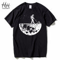 HanHent Funny T shirts Men Summer Fashion Climb To The Moon Printed Tshirt Casual Short Sleeve O-neck T-shirt Cotton Tops Tees-TH0765Black-US SIZE S-JadeMoghul Inc.