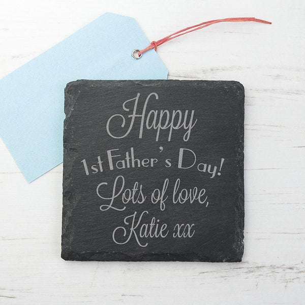 Father's Day Gifts Happy 1st Father's Day Square Slate Keepsake