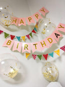Happy Birthday Banner And  Confetti Balloons