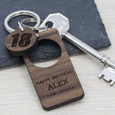Custom Keychains Happy Birthday Walnut Keyring