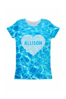 Harmony Song Customized NAME Zoe Heart Blue Tee - Girls-Harmony Song-18M/2-Blue-JadeMoghul Inc.