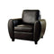 Hatton Contemporary Style Chair In Black Finish-Armchairs and Accent Chairs-Black-Leather-JadeMoghul Inc.