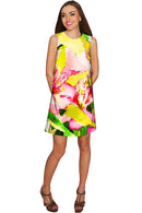 Havana Flash Adele Bright Summer Shift Dress - Women-Havana Flash-XS-Green/Pink/Yellow-JadeMoghul Inc.