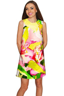 Havana Flash Adele Bright Summer Shift Dress - Women-Havana Flash-XS-Green/Pink/Yellow-JadeMoghul Inc.