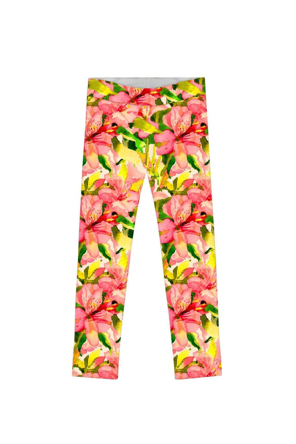 Havana Flash Lucy Colorful Floral Print Knit Leggings - Girls-Havana Flash-18M/2-Green/Pink/Yellow-JadeMoghul Inc.
