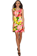 Havana Flash Sanibel Empire Waist Vacation Dress - Women-Havana Flash-XS-Green/Pink/Yellow-JadeMoghul Inc.