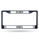 Car License Plate Frame Hawks Navy Colored Chrome Frame