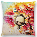 Hayao Miyazaki Works Watercolor Totoro Howl's Moving Castle Spirited Away Castle In The Sky Cushion Sofa Throw Pillow-a016614-45x45cm No Filling-JadeMoghul Inc.