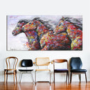 HDARTISAN Wall Art Picture Canvas Oil Painting Animal Print For Living Room Home Decor The Two Running Horse No Frame-8X16-JadeMoghul Inc.