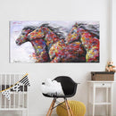 HDARTISAN Wall Art Picture Canvas Oil Painting Animal Print For Living Room Home Decor The Two Running Horse No Frame-8X16-JadeMoghul Inc.