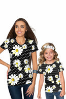 He Loves Me Zoe Designer Floral T-Shirt - Mommy & Me-He Loves Me-18M/2-Black/White-JadeMoghul Inc.