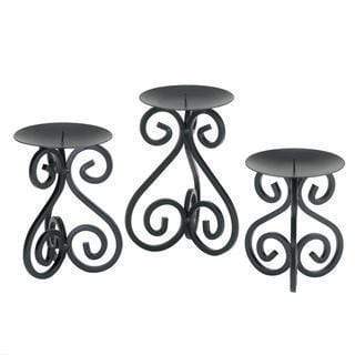 Scented Candles Scrollwork Candle Stand Trio