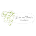 Heart Filigree Large Cling Grass Green (Pack of 1)-Wedding Signs-Lavender-JadeMoghul Inc.