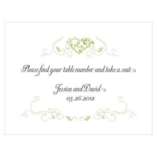 Heart Filigree Note Card Grass Green (Pack of 1)-Table Planning Accessories-Grass Green-JadeMoghul Inc.