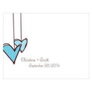 Heart Strings Note Card Vintage Pink (Pack of 1)-Weddingstar-Aqua Blue-JadeMoghul Inc.