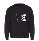 Heartbeat Of Game Sweatshirt - Men Funny Gaming Hoodie Sweatshirt-Black-S-JadeMoghul Inc.