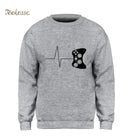 Heartbeat Of Game Sweatshirt - Men Funny Gaming Hoodie Sweatshirt-Black-S-JadeMoghul Inc.