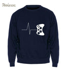 Heartbeat Of Game Sweatshirt - Men Funny Gaming Hoodie Sweatshirt-Dark Blue-S-JadeMoghul Inc.